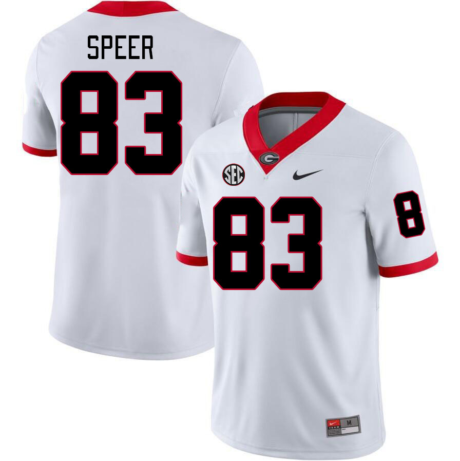 #83 Cole Speer Georgia Bulldogs Jerseys Football Stitched-White